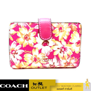 COACH 3497 MEDIUM CORNER ZIP WALLET WITH VINTAGE DAISY SCRIPT PRINT (IMPMC) [3497IMPMC-RA]