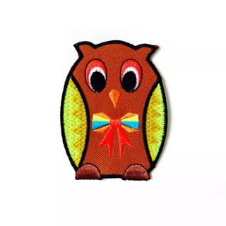 ตัวรีดติดเสื้อ นกฮูก นก สีน้ำตาล Owl การ์ตูน น่ารัก ตัวรีด (Size M) อาร์มรีด อาร์มรีดติดเสื้อ