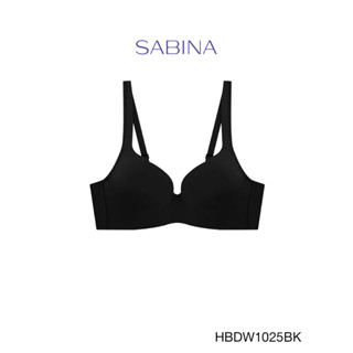 Sabina เสื้อชั้นใน Habpy Non Push มีโครง ฟองน้ำไม่ดันทรง รหัส HBDW1025BK สีดำ