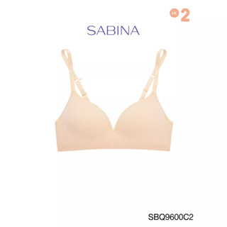 Sabina เสื้อชั้นใน Invisible Wire (ไม่มีโครง) รุ่น TWENTY FIVE รหัส SBQ9600C2 สีเนื้ออ่อน