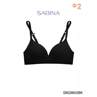 Sabina เสื้อชั้นใน Invisible Wire (ไม่มีโครง) รุ่น TWENTY FIVE รหัส SBQ9600BK สีดำ