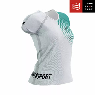 COMPRESSPORT เสื้อเทรนนิ่ง ผู้หญิง ใส่ออกกำลังกาย Training SS Tshirt W - SwimBikeRun 2023 WHITE / COLUMBIA / BLACK สีขาว