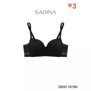 Sabina เสื้อชั้นใน Wireless (ไม่มีโครง) รุ่น Modern V รหัส SBI91187BK สีดำ