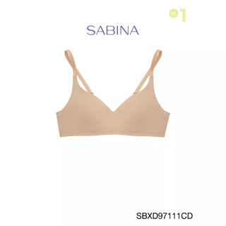 Sabina เสื้อชั้นใน Invisible Wire (ไม่มีโครง) รุ่น Perfect Bra รหัส SBXD97111CD สีเนื้อเข้ม