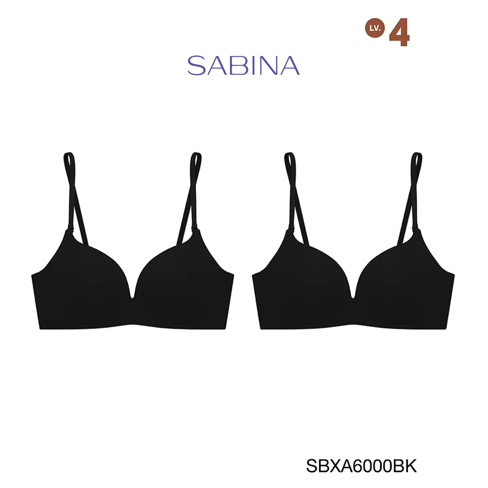 [Online Exclusive]  (Set 2 ชิ้น) Sabina Doomm Doomm Level 4 เสื้อชั้นใน  ไร้โครง รหัส SBXA6000BK - สีดำ