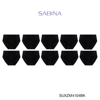 Sabina ซาบีน่า กางเกงชั้นใน (Set 10 ชิ้น) (ทรง Half) รุ่น Panty Zone รหัส SUXZM4104BK สีดำ