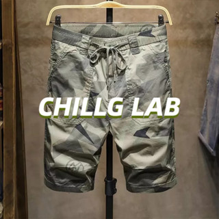 CHILLG LAB กางเกงขาสั้น กางเกงขาสั้นหลวม, เทรนด์เยาวชนฤดูร้อนใหม่, กางเกงคาร์โก้ผู้ชาย, กางเกงลําลอง, เทรนด์แฟชั่น, เทรนด์กีฬาแบรนด์