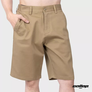 GALLOP : Striped shorts pants กางเกงขาสั้นผ้าทอริ้ว รุ่น GS9019 สี Brown - น้ำตาล / ราคาปกติ 1490.-