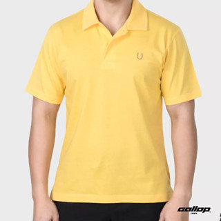 GALLOP : COTTON POLO SHIRTS เสื้อโปโลผ้า Cotton รุ่น GP9059 สีเหลือง