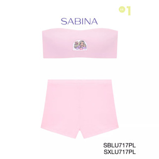 SABINA  Barbie  (เซตชุดชั้นใน) เกาะอกไร้โครง รหัส SBLU717PL+SXLU717PL  สีชมพูอ่อน