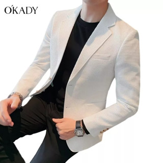 OKADY เสื้อแจ็คเก็ตสูทแขนยาวแบบใหม่ที่เหมาะกับทุกอารมณ์ของญี่ปุ่นซึ่งเป็นที่นิยมของเยาวชนที่เป็นที่นิยมของผู้ชาย