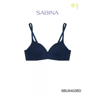 Sabina เสื้อชั้นใน Wireless (ไม่มีโครง) Seamless Fit รุ่น Pretty Perfect  รหัส SBU9402BD สีน้ำเงินเข้ม