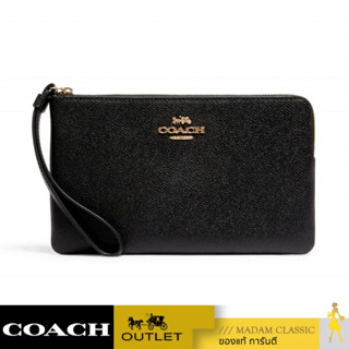 ของแท้ 💯% กระเป๋าสตางค์ COACH 3888 LARGE CORNER ZIP WRISTLET (IMBLK)