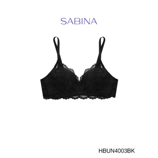 Sabina เสื้อชั้นใน Habpy Non Push  Invisible Wire (ไม่มีโครง) ฟองน้ำไม่ดันทรง รหัส HBUN4003BK สีดำ