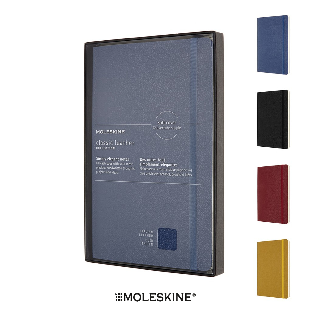 Moleskine สมุดบันทึก สมุดโน๊ต ปกอ่อน หนังแท้ มีเส้น ขนาด 13x21 ซม