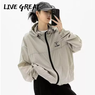 LIVE GREAT เสื้อผ้าป้องกันแสงแดดของผู้ชายผ้าไหมน้ำแข็งคลุมด้วยผ้าป้องกันรังสียูวีกลางแจ้งคู่รักผ้าคุณภาพสูง