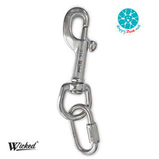 อุปกรณ์เกี่ยวเสริม Wicked ตะขอเกี่ยว Swivel Eye Single Snap Bolt สแตนเลส 316