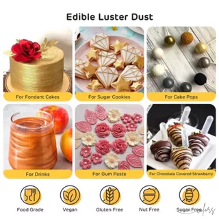 ผงชิมเมอร์สีทอง (Food Grade) ผงทอง กินได้ สำหรับปัดตกแต่งเค้ก อาหาร เครื่องดื่ม | Edible Food Grade Addtive