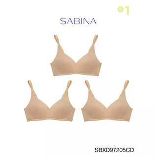 Sabina เสื้อชั้นใน Invisible Wire (Set 3 ชิ้น ) (ไม่มีโครง) รุ่น Perfect Bra รหัส SBXD97205CD สีเนื้อเข้ม