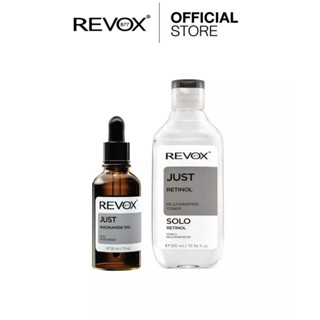 SET | Revox B77 JUST NIACINAMIDE 10% DAILY MOISTURISER 30 ml+Revox B77 JUST RETINOL REJUVENATING TONER 300 ml