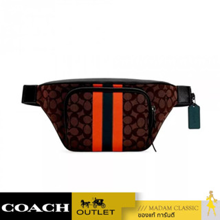 กระเป๋าคาดอก COACH C5386 THOMPSON BELT BAG IN SIGNATURE JACQUARD WITH VARSITY STRIPE (QBTHT)