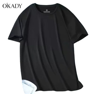 OKADY ฤดูร้อนผู้ชายสีทึบตาข่ายแขนสั้นแนวโน้มญี่ปุ่นหลวมขนาดใหญ่เสื้อยืดผู้ชายแขนห้าส่วนด้านบน