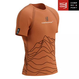 Compressport เสื้อเทรนนิ่ง ผู้ชาย แขนสั้น  ใส่วิ่ง เล่นกีฬา Training SS Tshirt M - Trail Capsule 2023 BLACK / RUST