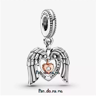 [พร้อมส่ง สินค้าแท้ 💯] Pandora Club 2021 Angel Wings &amp; Heart Dangle Charm