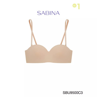 Sabina เสื้อชั้นใน Invisible Wire (ไม่มีโครง) รุ่น Pretty Perfect รหัส SBU9500C3 สีเนื้อเข้ม