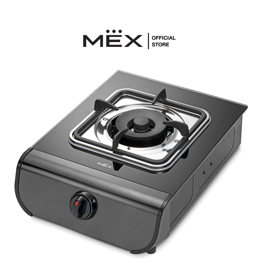 MEX รุ่น PC717CB เตาแก๊สฐานกระจก 1 หัวเตา ขนาด 30 ซม. (ชนิดตั้งโต๊ะ)
