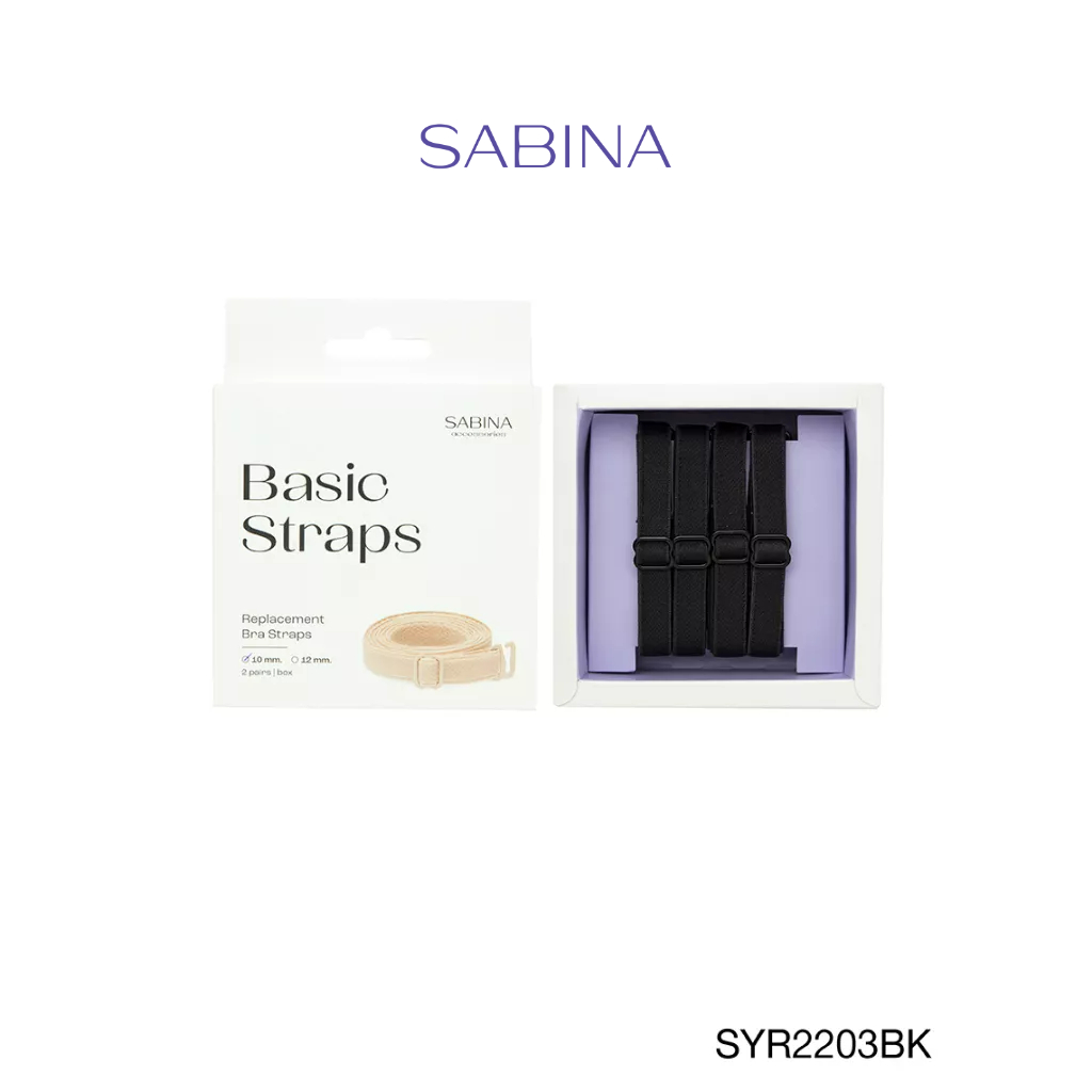 Sabina สายแขน เสื้อชั้นใน ขนาด 10 MM รุ่น Accessory รหัส SYR2203BK สีดำ