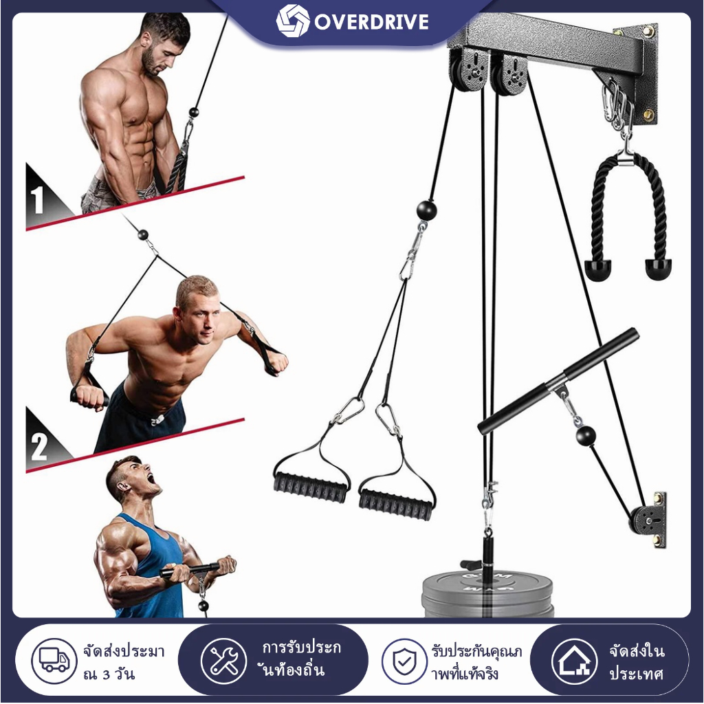 Cable Pulley System Gym, LAT Pull Down Machine Cable Pulley Attachment for Home Gym Workout Equipment, Fitness LAT