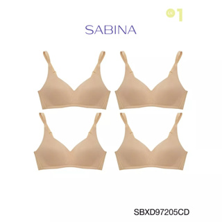 Sabina เสื้อชั้นใน Invisible Wire (Set 4 ชิ้น ) (ไม่มีโครง) รุ่น Perfect Bra รหัส SBXD97205CD สีเนื้อเข้ม