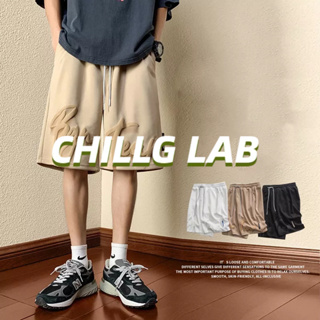 CHILLG LAB กางเกงขาสั้นผู้ชายฤดูร้อนกางเกงวอร์มเด็กผู้ชายหลวม ๆ