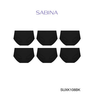 Sabina กางเกงชั้นใน (Set 6 ชิ้น) Panty Seamless รุ่น Soft Collection รหัส SUXK108BK สีดำ