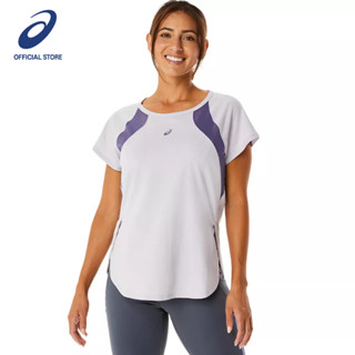 ASICS :  WOMEN MESH PANEL TRAINING SS TOP WOMEN TRAINING เสื้อ ผู้หญิง เสื้อ เสื้อคอกลม ของแท้  DUSK VIOLET