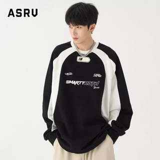 ASRV เสื้อฮู้ดผู้ชาย 2022 ใหม่สไตล์อเมริกันมอเตอร์ไซค์เทรนด์ฮิตสีคอกลมแขนยาวแฟชั่นลำลองเสื้อคู่