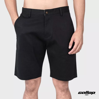 GALLOP : Striped shorts pants กางเกงขาสั้นผ้าทอริ้ว รุ่น GS9019 สี Black - ดำ / ราคาปกติ 1490.-