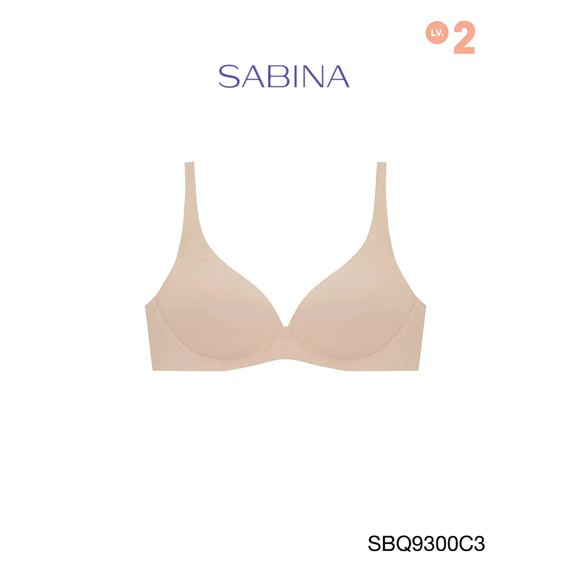 SABINA BRALESS เสื้อชั้นใน Invisible Wire (ไม่มีโครง) รุ่น TWENTY FIVE รหัส SBQ9300C3 สีเนื้อเข้ม