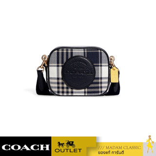 ของแท้ 💯% กระเป๋าสะพายข้าง COACH C8681 MINI DEMPSEY CAMERA BAG WITH GARDEN PLAID PRINT AND COACH PATCH