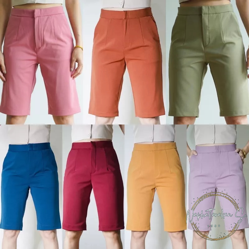 กางเกง3ส่วนทรงกระบอกผ้าโรเชฟ ป้ายKooKKai ความยาว 22 นิ้ว #ชุดที่ 7 (มี35 สี) เลยต้องแยกโพสต์ รุ่น ความยาว 22 นิ้ว