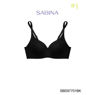 Sabina เสื้อชั้นใน Invisible Wire (ไม่มีโครง) รุ่น Perfect Bra รหัส SBD97701BK สีดำ