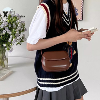 XSPEEDFASHION(X1897) กระเป๋าหนังสะพายทรงกล่อง สไตล์เกาหลี crossbody