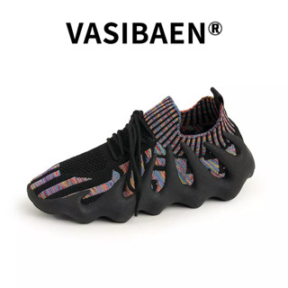 VASIBAEN  รองเท้าทอตาข่ายบินทุกคู่ใหม่ของผู้ชายรองเท้ากีฬาพ่อคู่