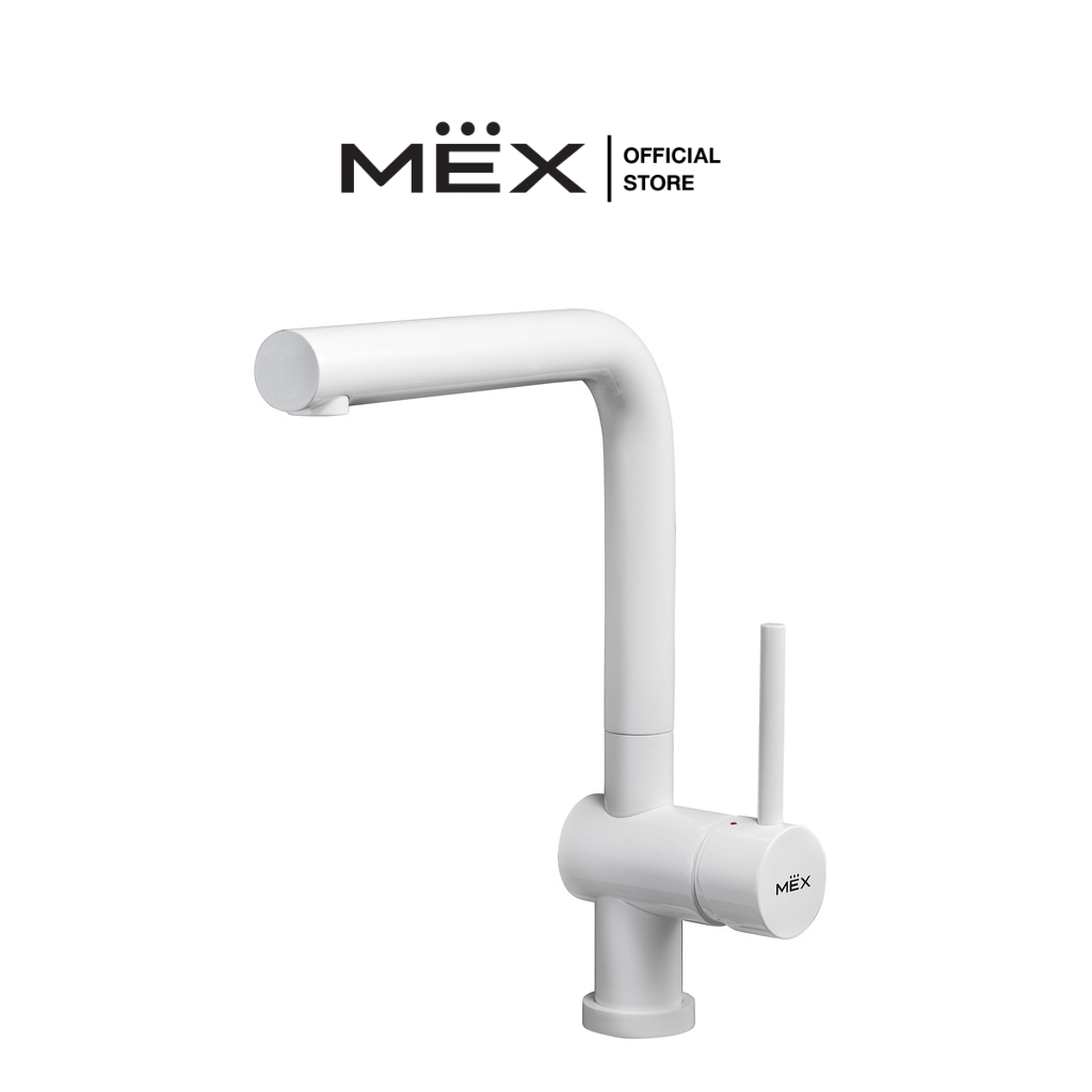 MEX ก๊อกผสมน้ำร้อน-เย็น รุ่น 1345-D6 (W) ชนิดติดตั้งบนเคาน์เตอร์ (สีขาว)