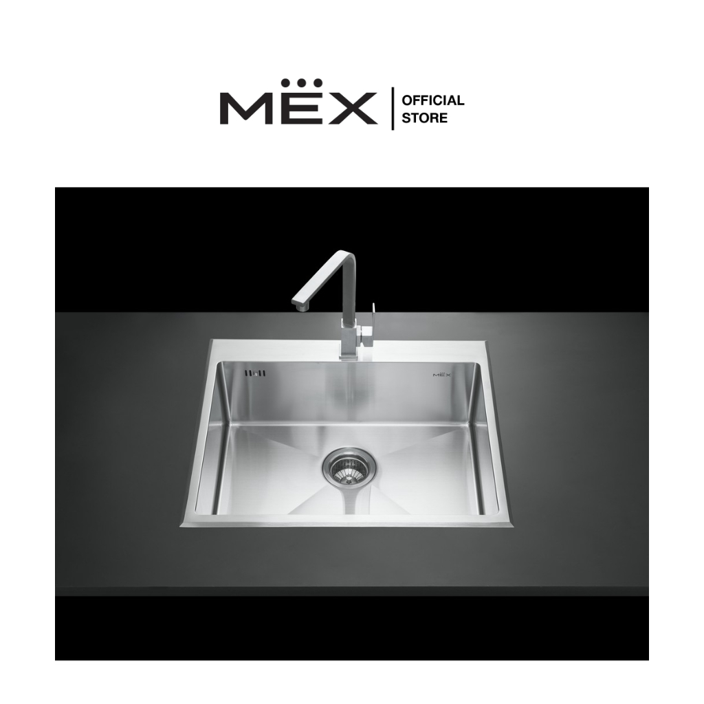 MEX รุ่น SC60 อ่างล้างจาน 1 หลุม ขนาดอ่าง 55 x 40 ซม. สเตนเลส สตีล AISI 304
