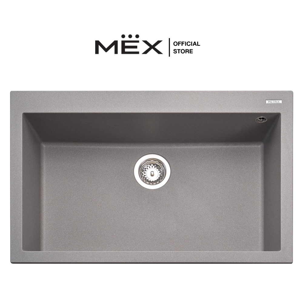 MEX KIN100TN อ่างล้างจาน 1 หลุม เนื้อแกรนิตสังเคราะห์ สีไทเทเนียม
