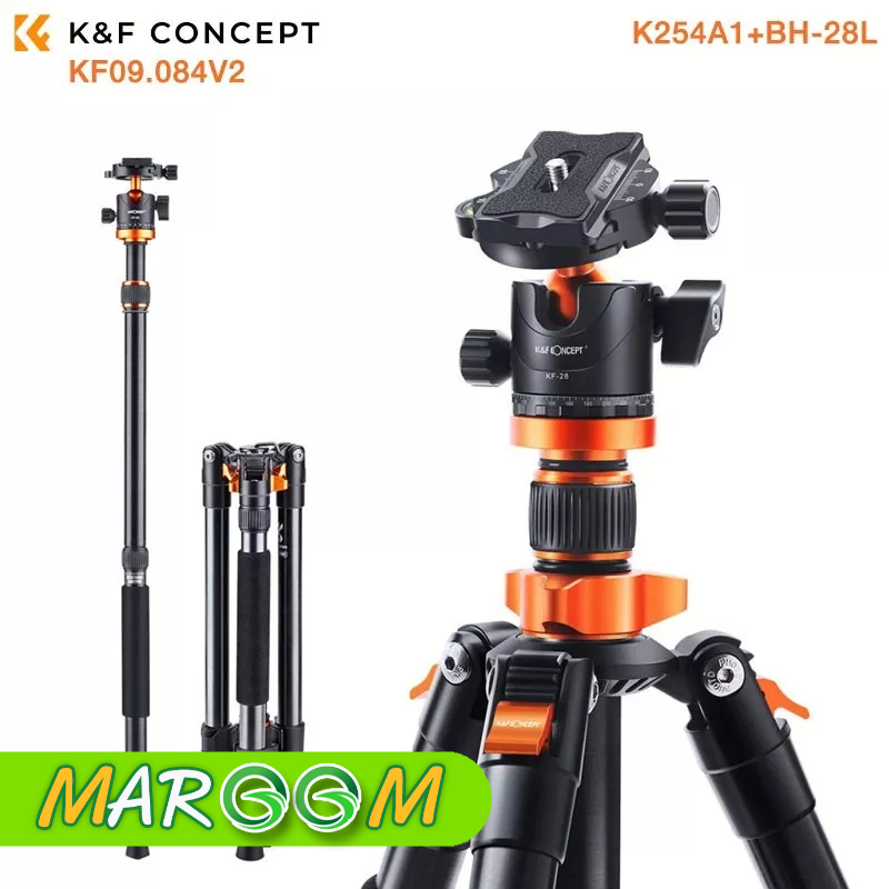 Tripod SA254M1 Aluminum 62''/158cm 22lbs Load Detachable Monopod 360° Ball Head for DSLR SLR, K254A1