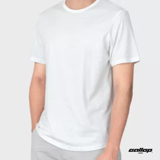 GALLOP : Mens Wear เสื้อยืดคอกลม (Round-necked) รุ่น ชายโค้ง GBT9002 สี Off white - ขาว