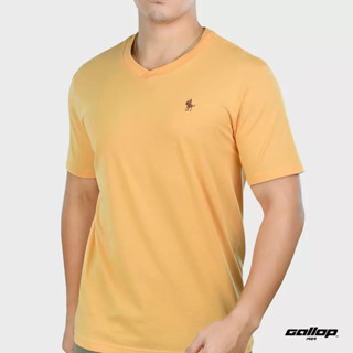 GALLOP : เสื้อยืดคอวี BASIC -T-SHIRT (V-necked) GNP9001 สีส้ม